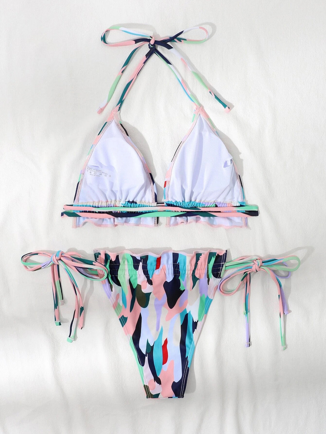 Frida Frill Trim Halter Bikini Set