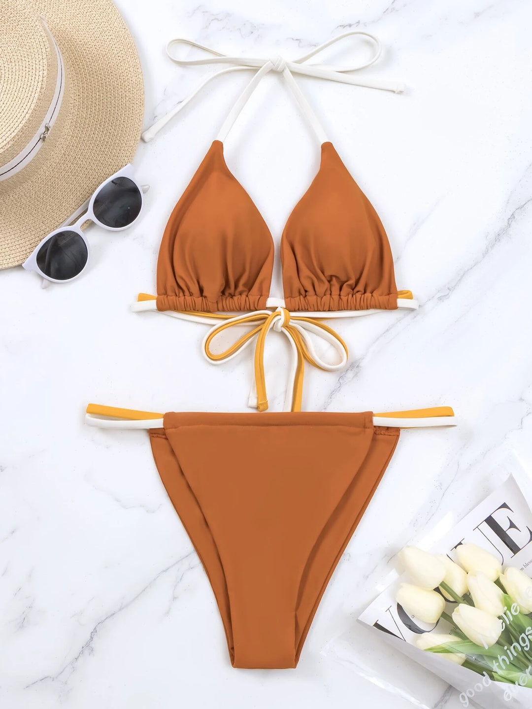 Braylee Halter Triangle Bikini Set