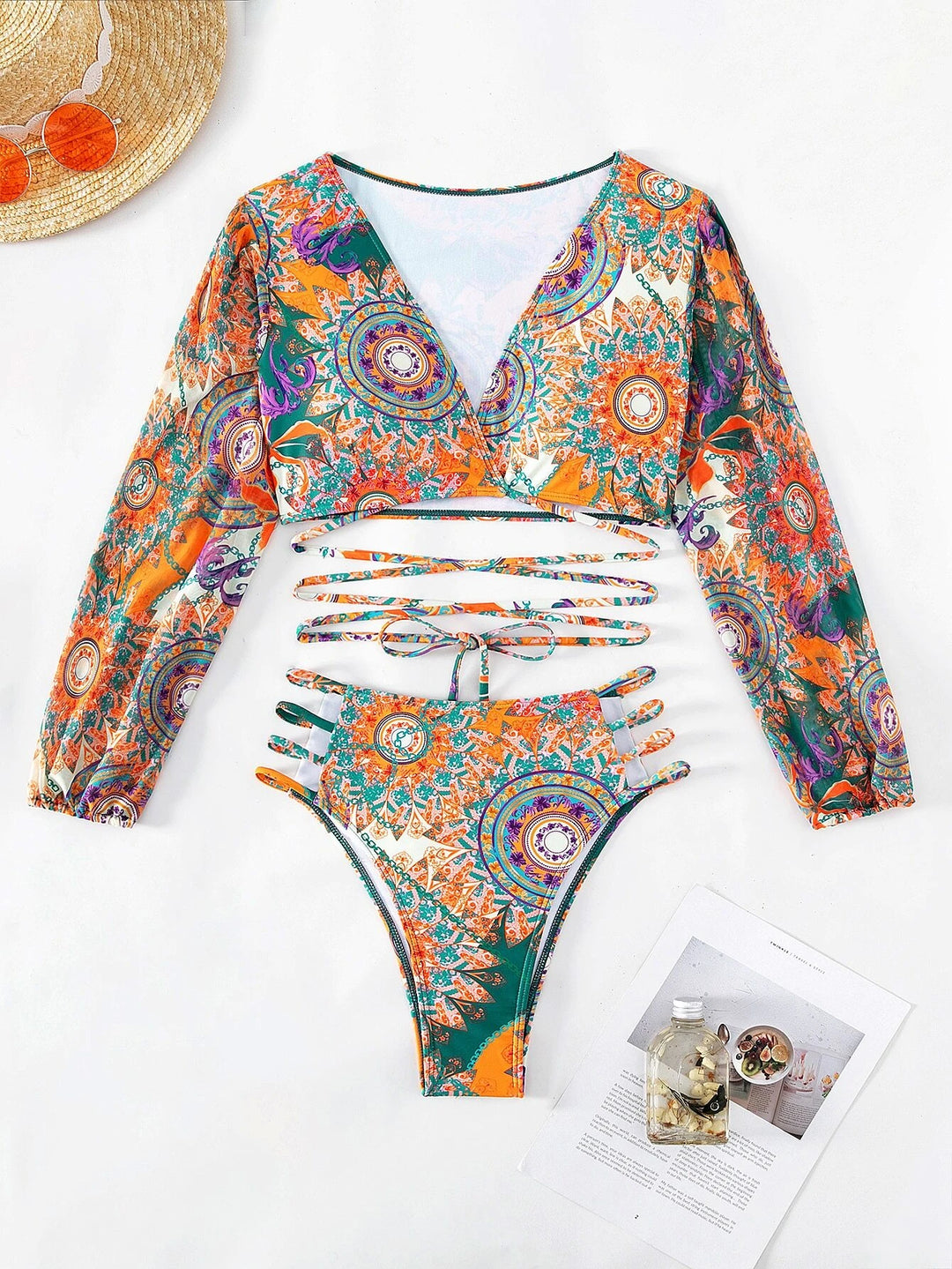 Itzayana All Over Print Wrap Bikini Set