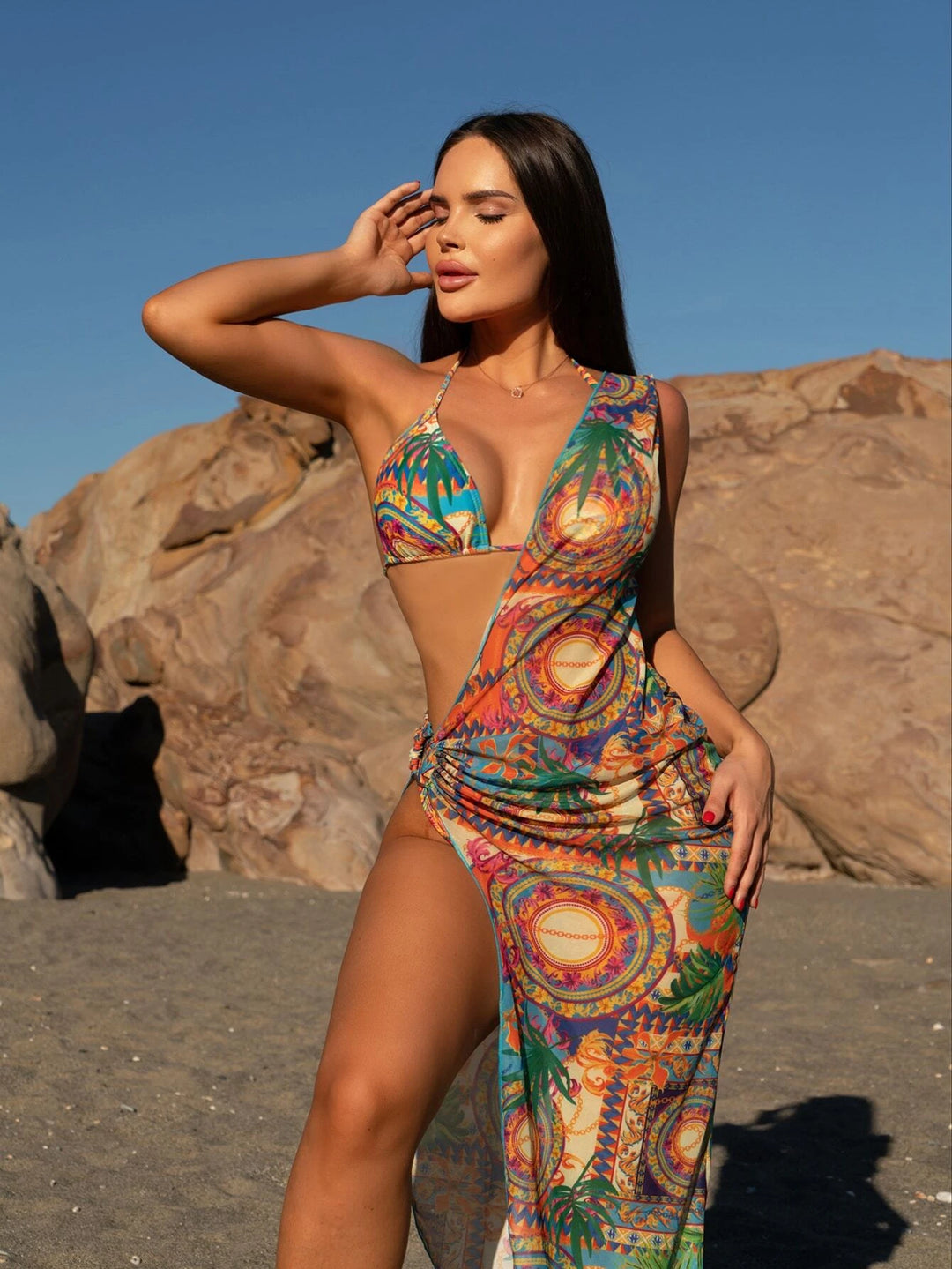 Kyleigh Tropical Print Bikini Set