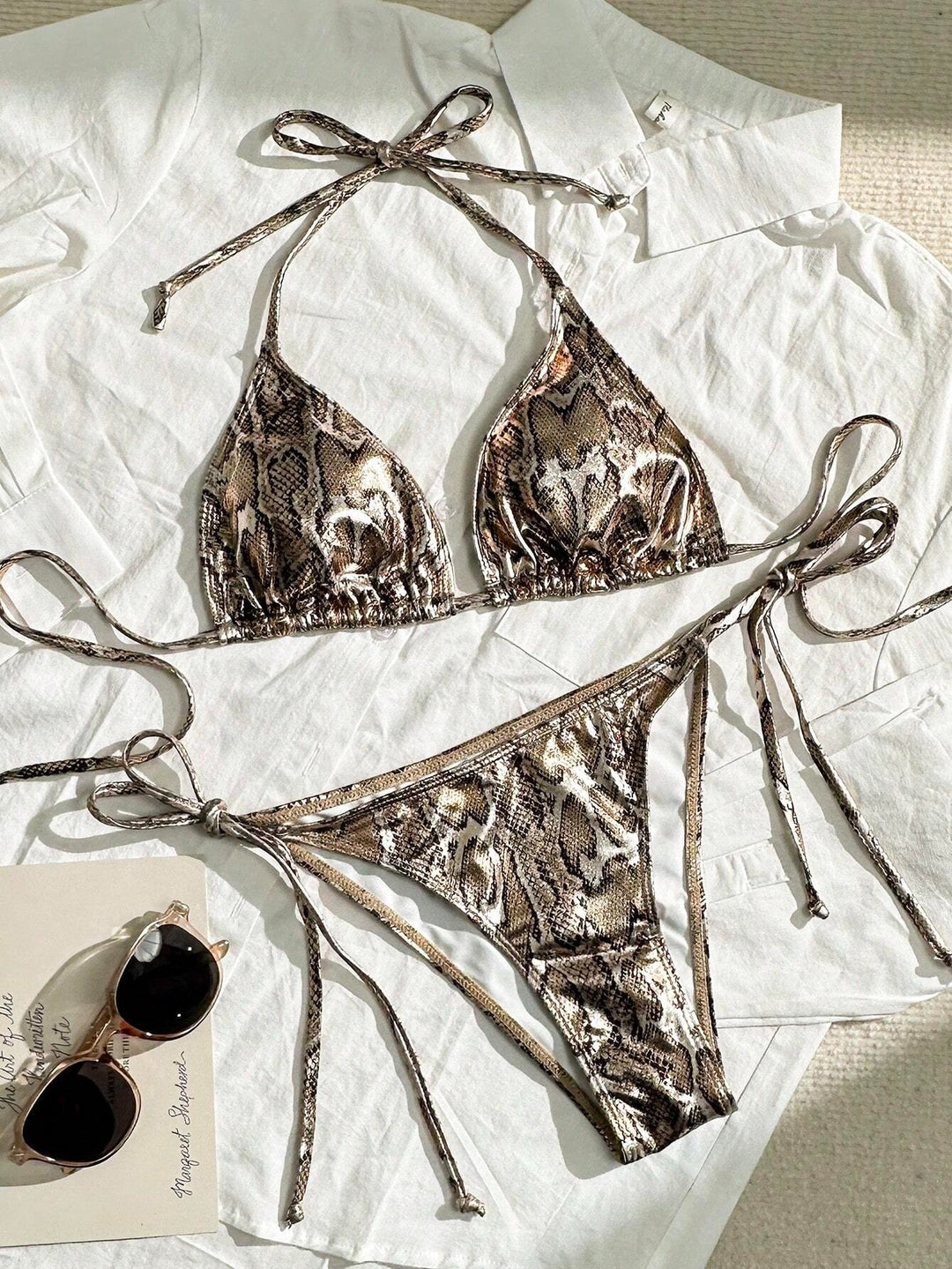 Annie Snake Pattern Print Bikini Set