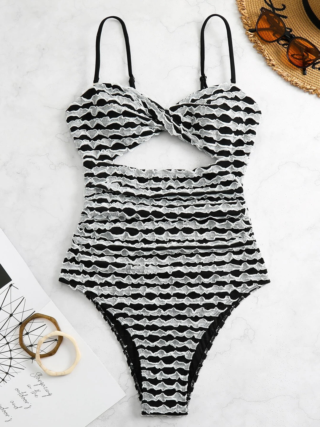 Daisy Frill Patched Swimsuit