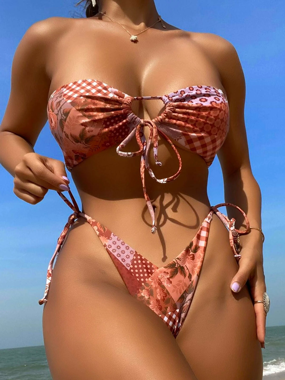 Amara Allover Tie Side Bikini Set