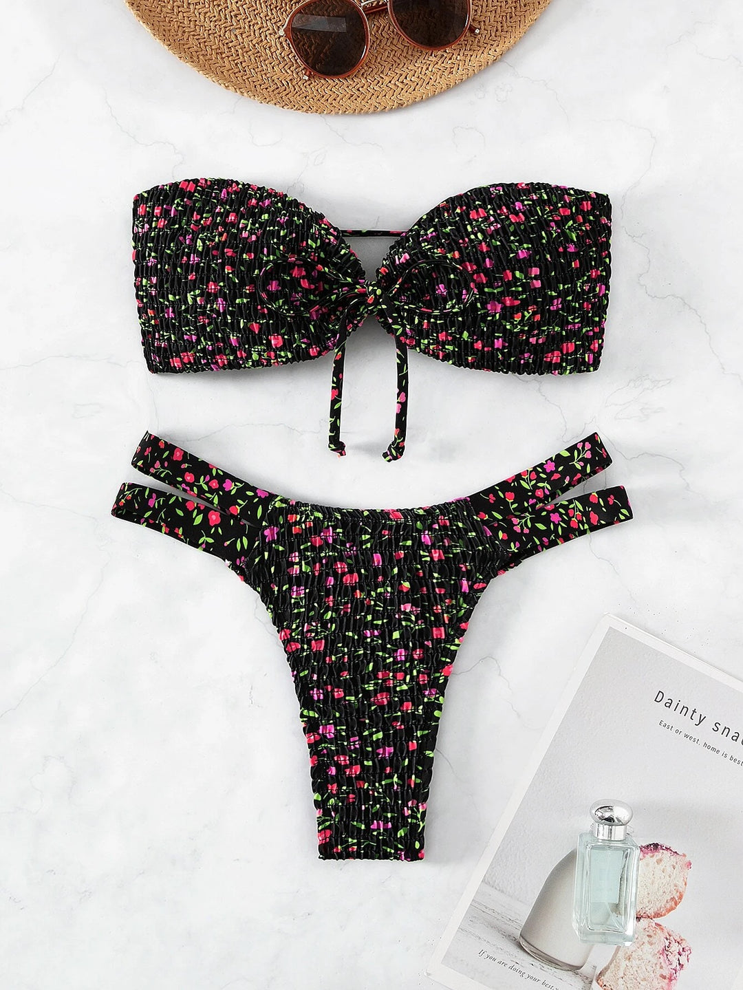 Zola Floral Bandeau Bikini Set