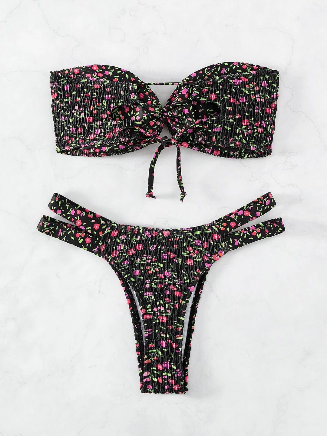 Zola Floral Bandeau Bikini Set